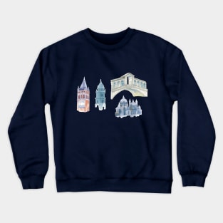 Buildings Watercolor Crewneck Sweatshirt